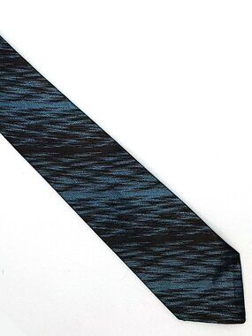 Hughes Hatcher Suffrin Detroit Brown-Black Blue Abstract Striped Tie Necktie 2.5